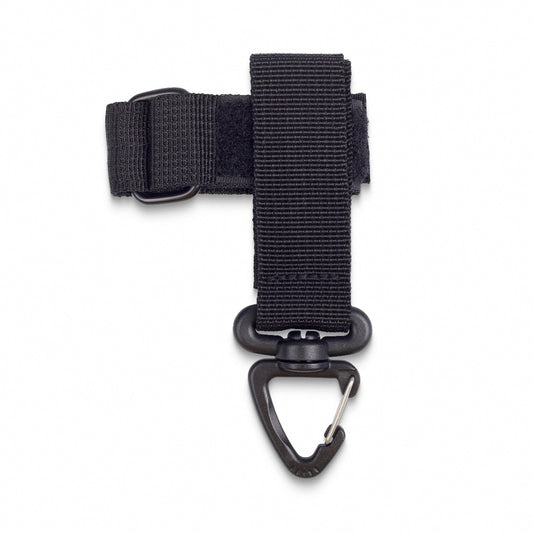Glove Holder/Rope Accessory w/ Multi-Use Carabiner - Black Polyester -