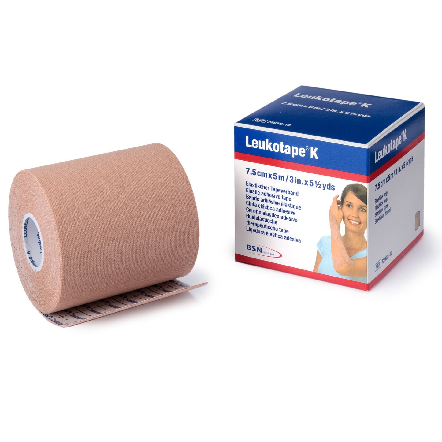 Leukotape® Kinesiology Tape 7.5cm x 5m - Neutral Pack of 5 - BSN