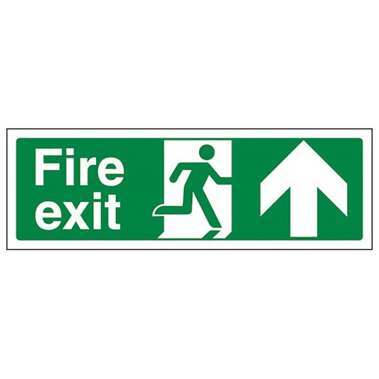 Fire Exit Sign - Man Running with Arrow Up - Vinyl