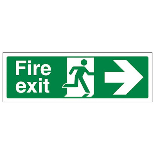 Fire Exit Sign - Man Running with Arrow Right - Vinyl