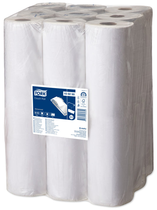 Tork Couch Roll Advanced White 2 Ply - 150250 - Case of 9 Rolls - 48cm/19" x 56m -