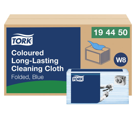 Tork Long-Lasting Cleaning Cloth in Blue - Pack of 40 - 194450 -