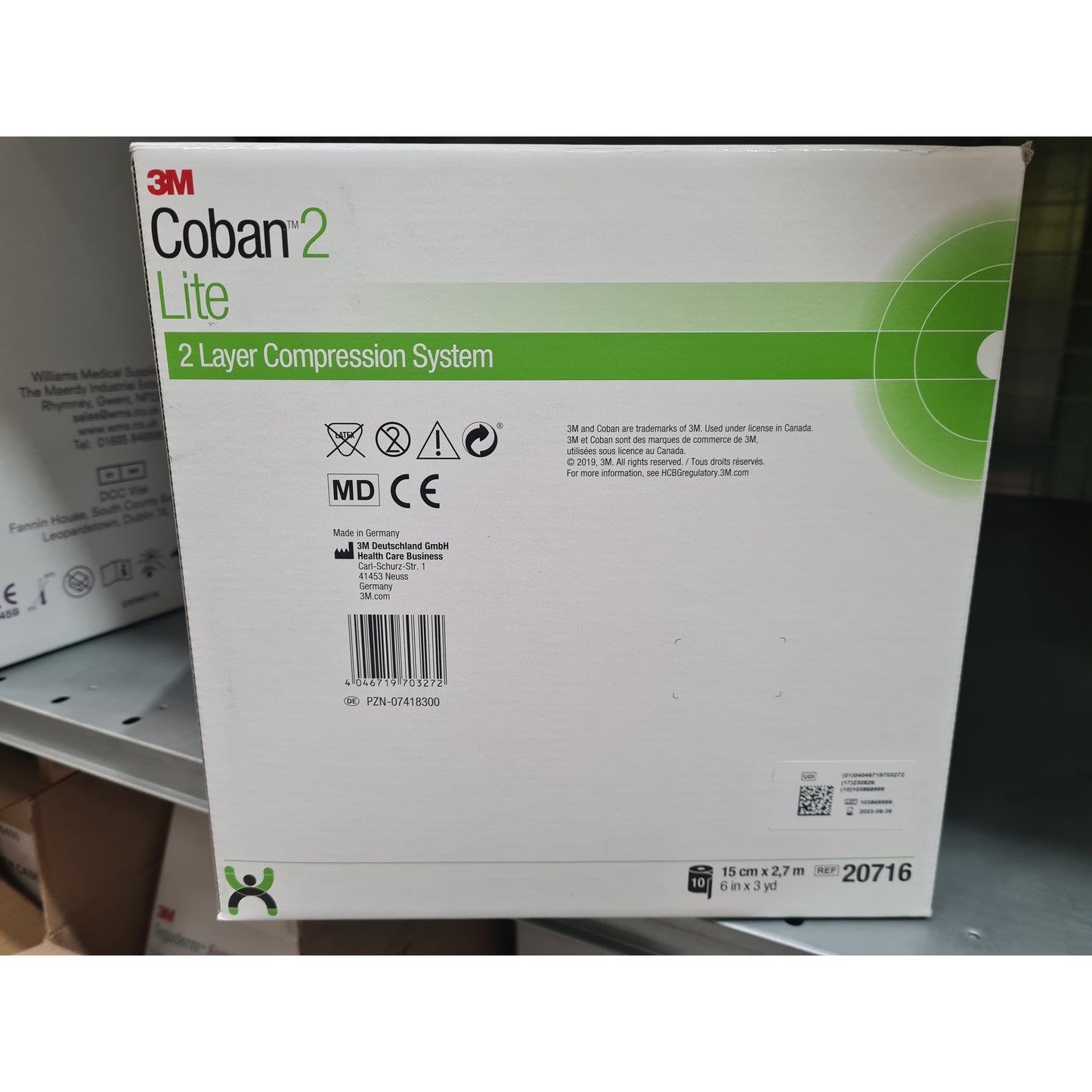 Coban 2 Lite Compression System - Comfort Foam Layer 1# - 15cm x 2.7m -Box of 10 - CLEARANCE DUE TO 08/2023 EXPIRY - 3M