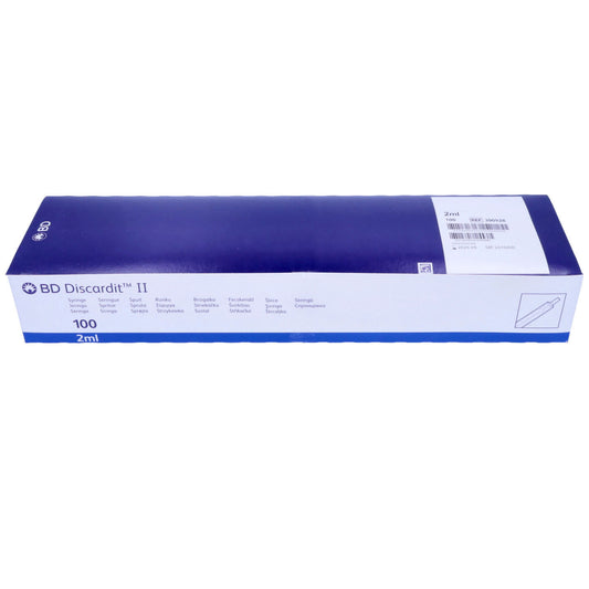 BD Discardit 2ml Concentric Tip Syringe, 2 piece x 100 -