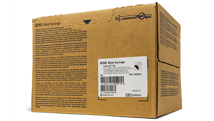 30 ml BD Luer-Lok™ Syringe only - box of 56