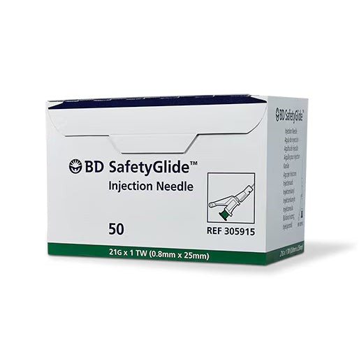 BD SafetyGlide™ Needle 21 G x 1" - Box of 50 -