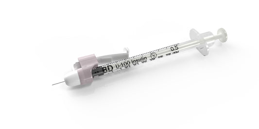 BD Safety Glide™ + 0.5ml 29G 12.7mm Insulin Syringe (Blister Pack)