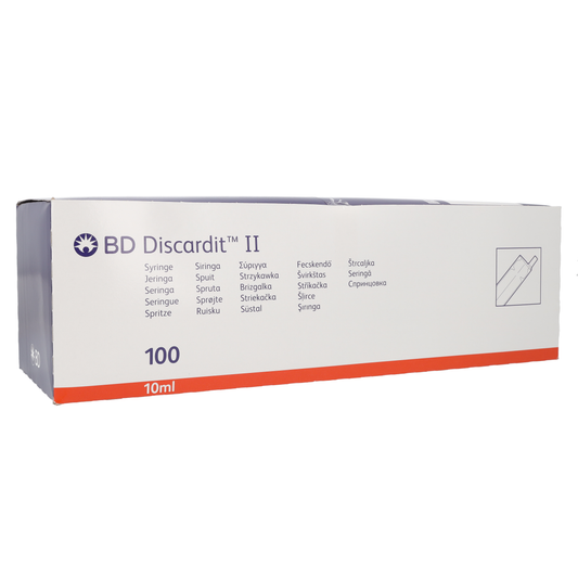 BD Discardit 10ml Eccentric Tip Syringe, 2 Piece x 100 - Becton Dickinson