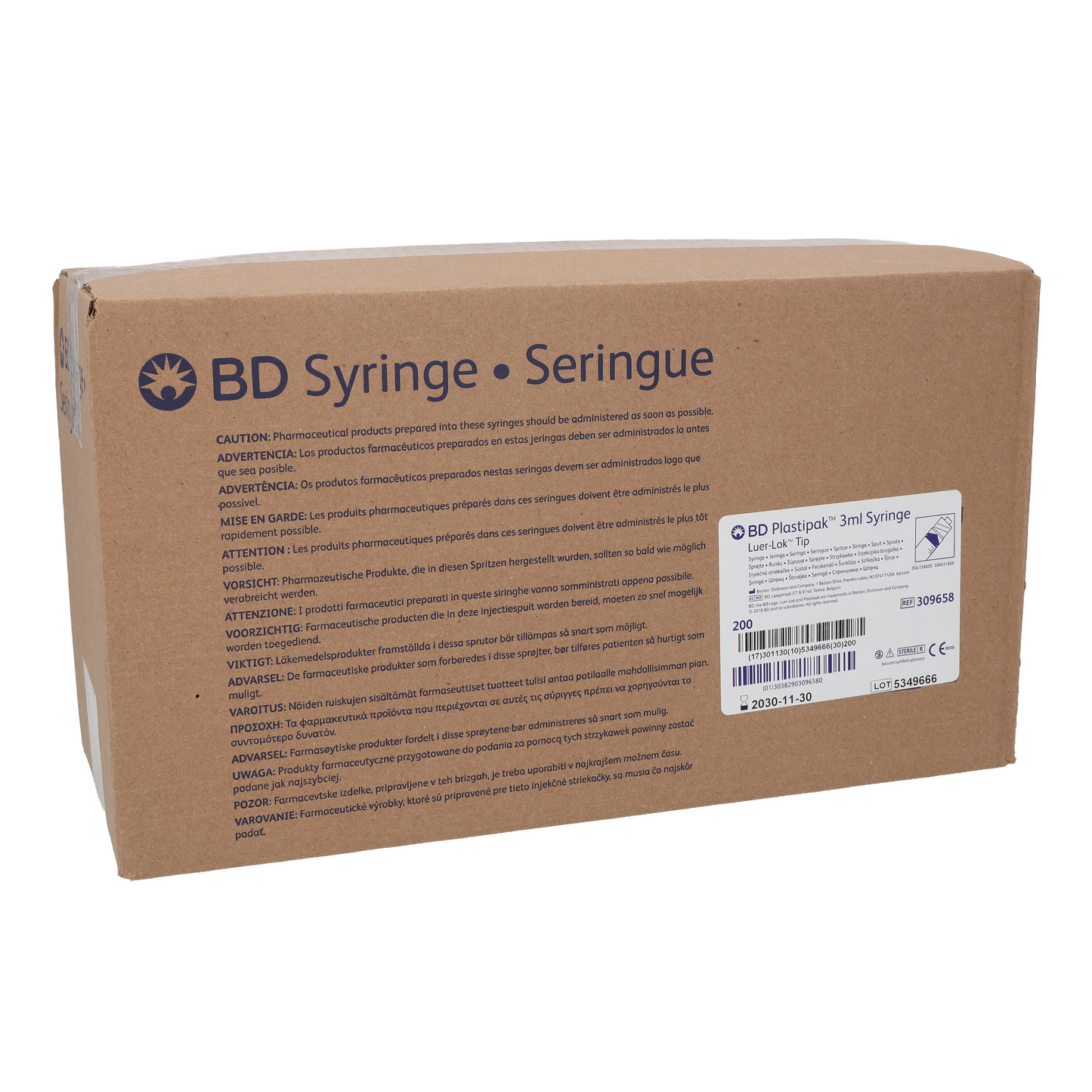 BD Luer Lock Concentric Tip Syringes 3ml x 200 -