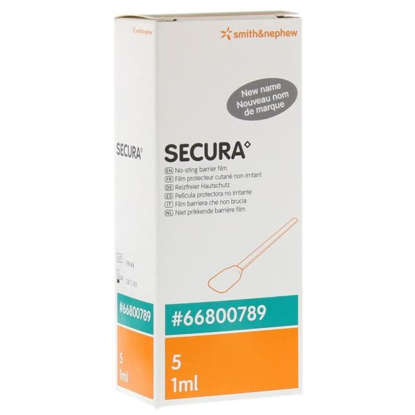 SECURA No-Sting Barrier Film 1ml Swab - Pack of 5