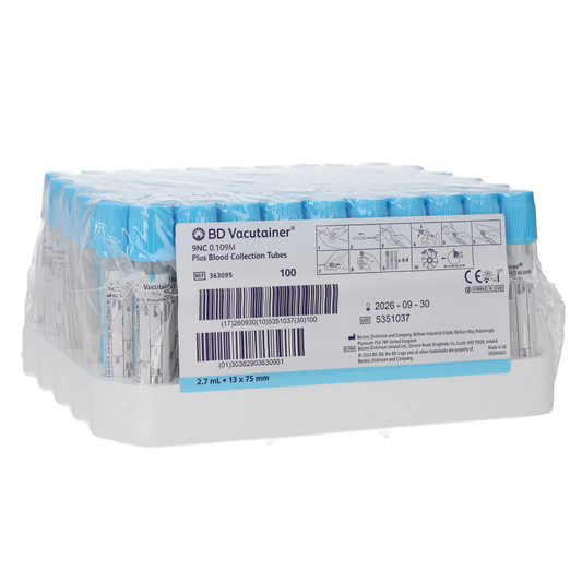 BD Vacutainer EST Plus Citrate Tube with Light Blue BD Hemogard Closure per 100 - Becton Dickinson