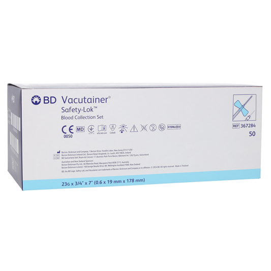BD Vacutainer Safety Lok Blood Set 23g x 7" Tubing x 50 - Becton Dickinson