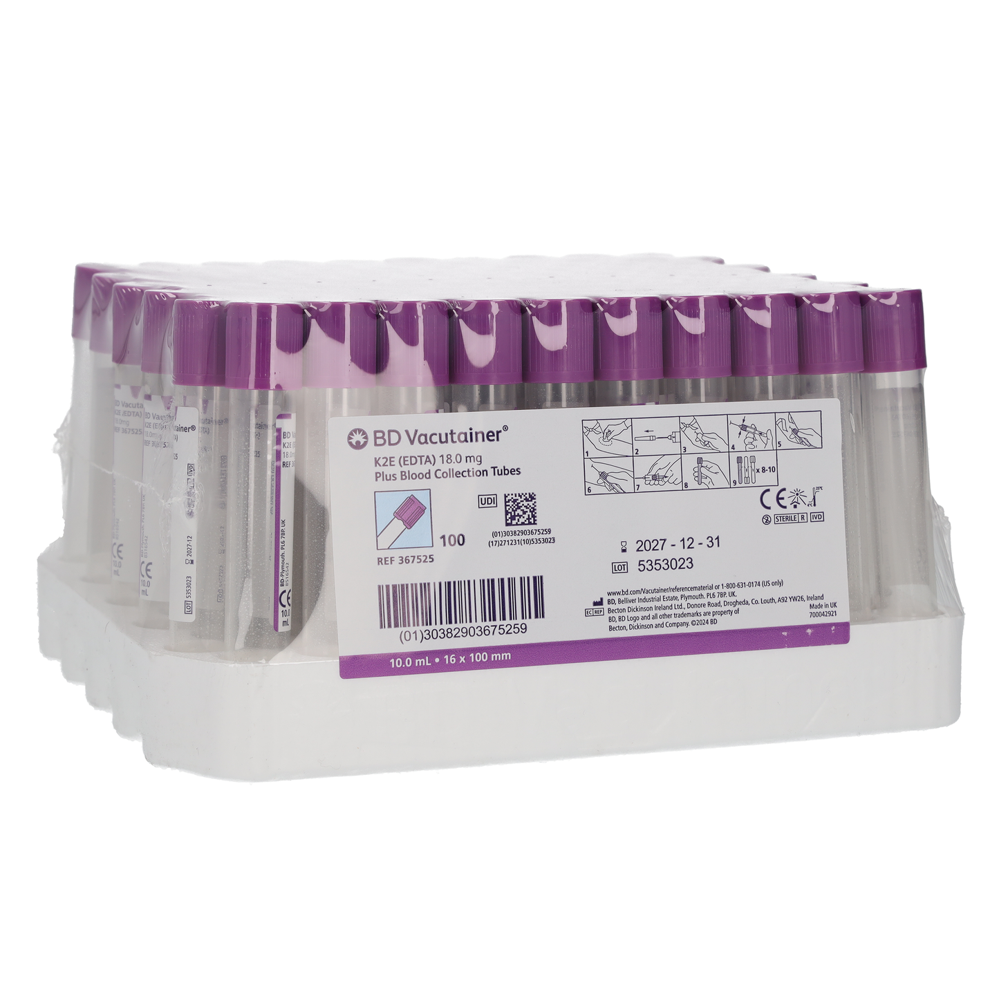 Vacutainer Tube EDTA (K2) 10ml x 100