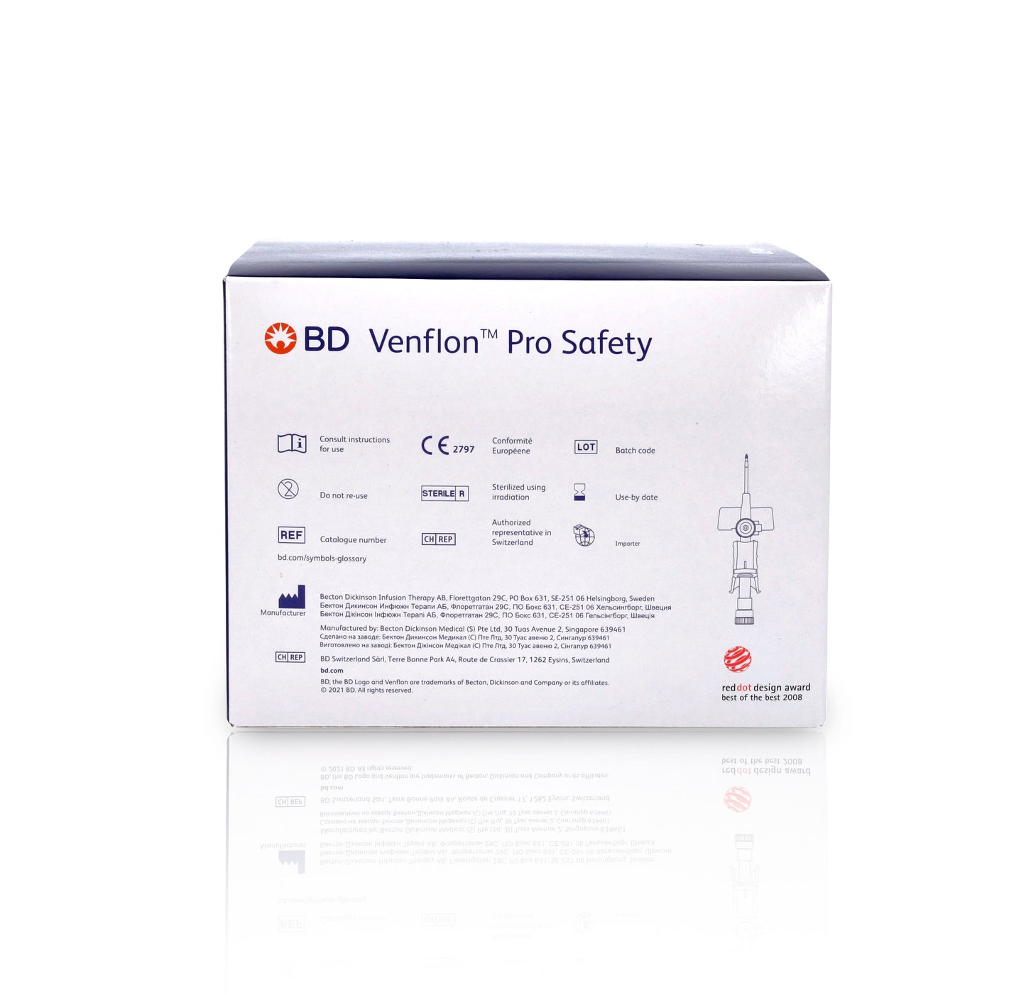 BD Venflon Pro Safety™ 14g x 45mm, Orange - Box of 50 - Becton Dickinson