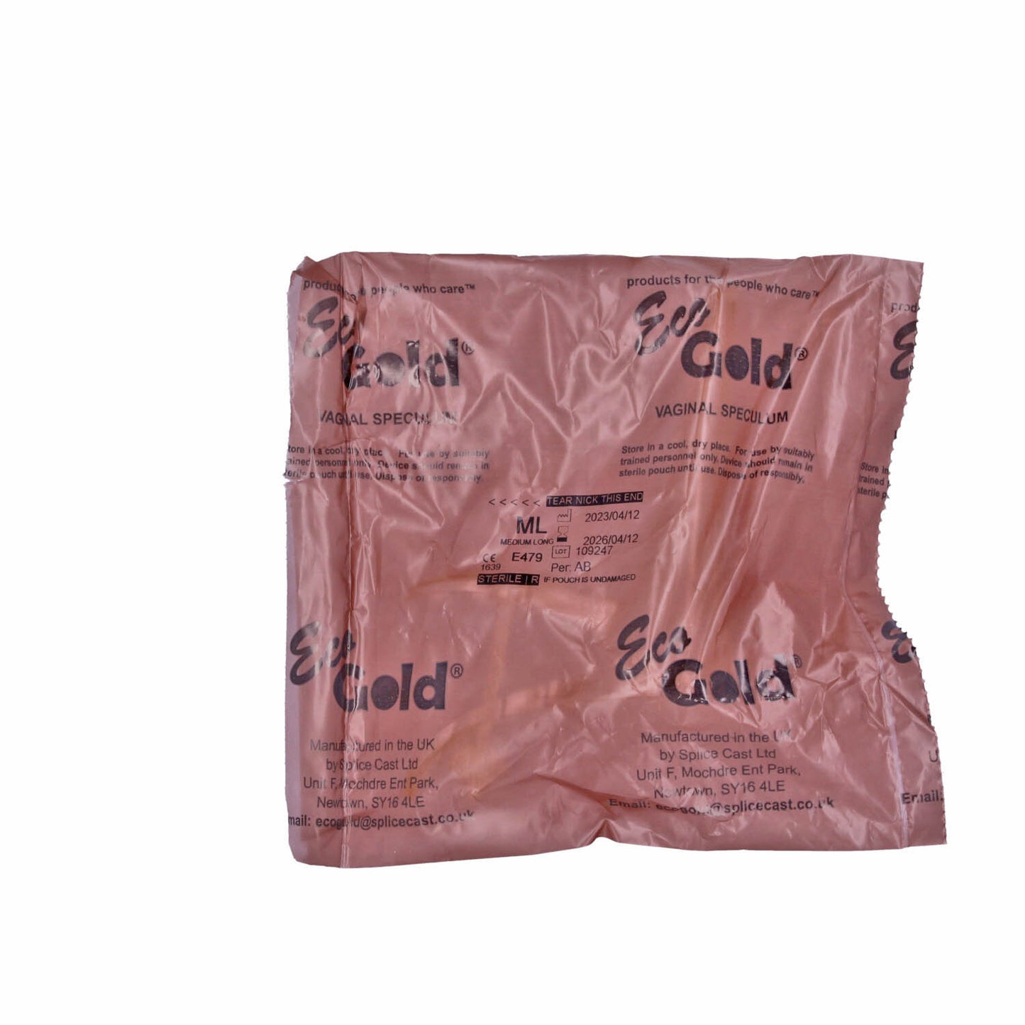 EcoGold Speculum Medium Long (Sterile) With Lock - Brown Single - EcoGold