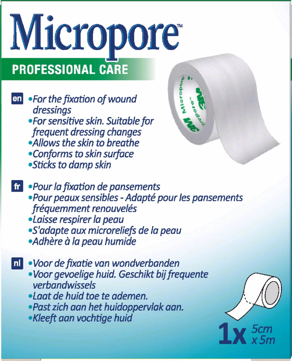 3M™ Micropore™ Medical Tape 1530P-1S, 50 mm x 5 m - Box of 6 -