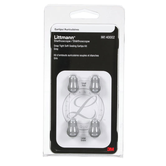 3M Littmann Snap Tight Soft-Sealing Eartips, Grey Small & Large - Littmann Stethoscopes