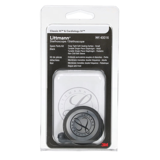 3M Littmann Spare Parts Kit - Classic III/Cardiology IV/CORE Stethoscopes - Black - Littmann Stethoscopes
