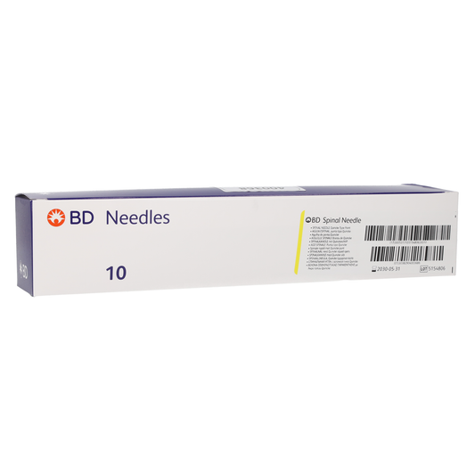 BD™ Long Length Spinal Needle with Quincke Bevel, Sterile, Single Use, 20 G x10 - Becton Dickinson