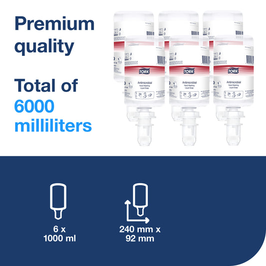 Tork Antimicrobial Hand Washing Liquid Soap S4 x6 -