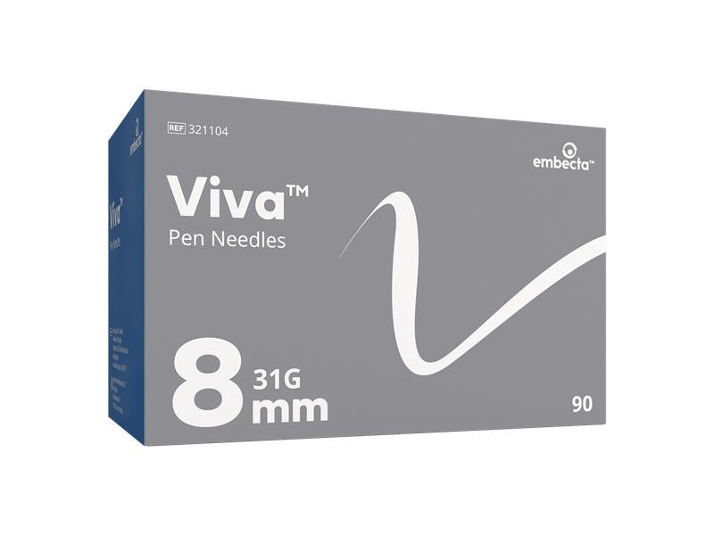 BD Viva™ Pen Needles 0.25mm (31G) x 8mm - Box of 90 -