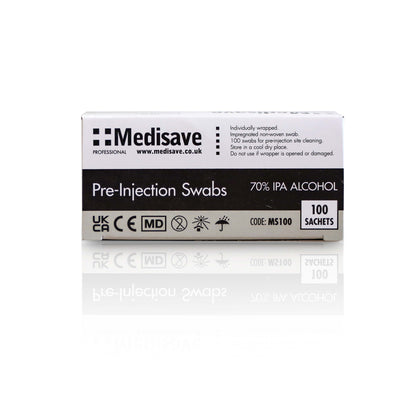 Medisave Professional 70% Alcohol IPA Pre-Injection Swabs x 100