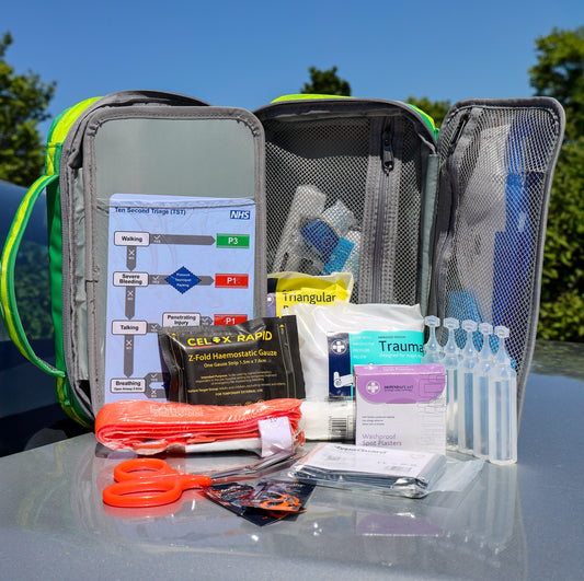 Small First Aid Travel Bag with Reflective Strips -