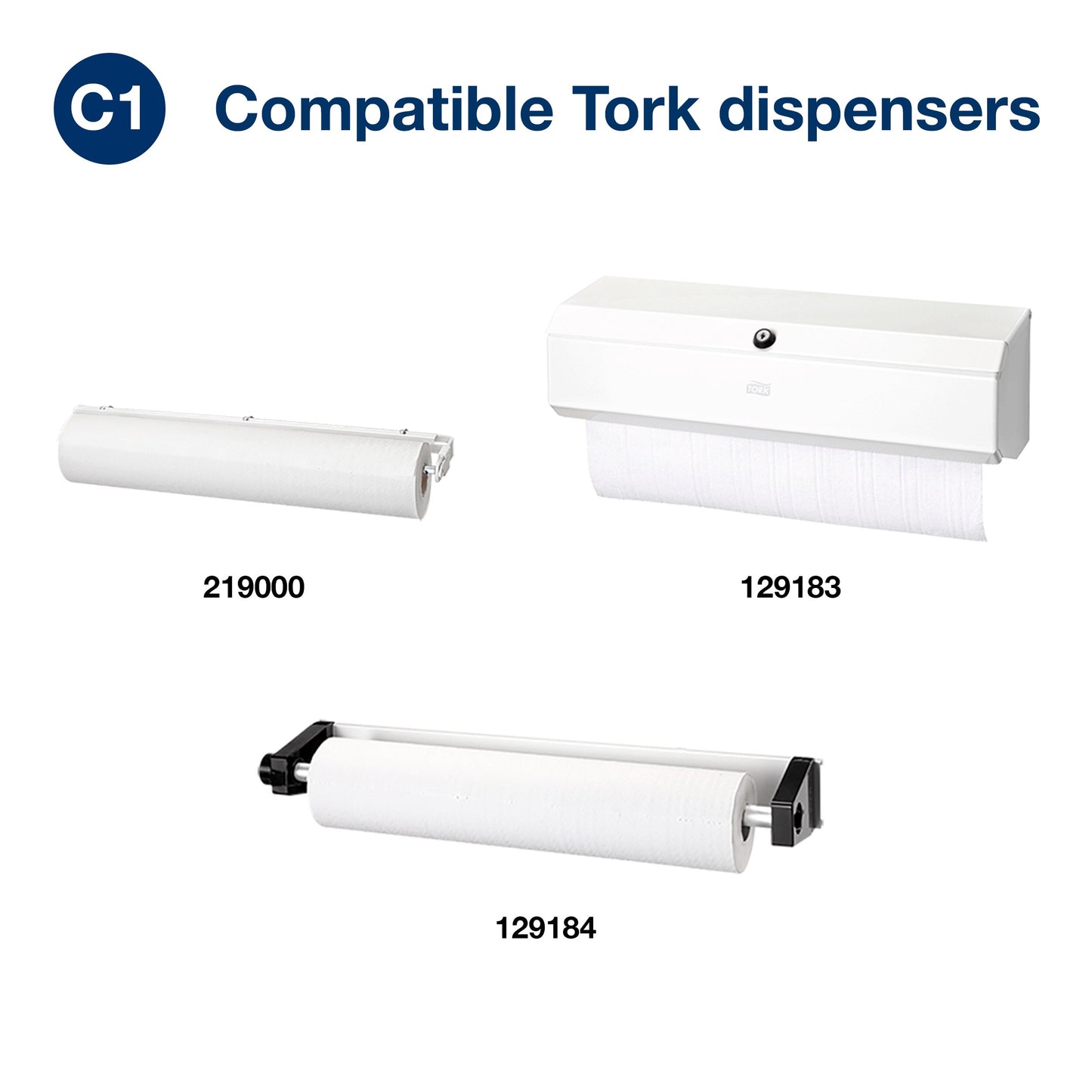 Tork Perforated Couch Roll White C1, Advanced, 2-ply, 9 x 54.5m, 150250 -