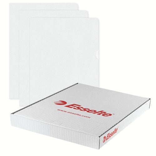 Esselte Embossed Folders A4 Clear (Pack of 100)