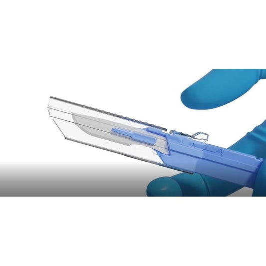Sterile Safety Scalpels with Retracting Guard - Box of 10 -