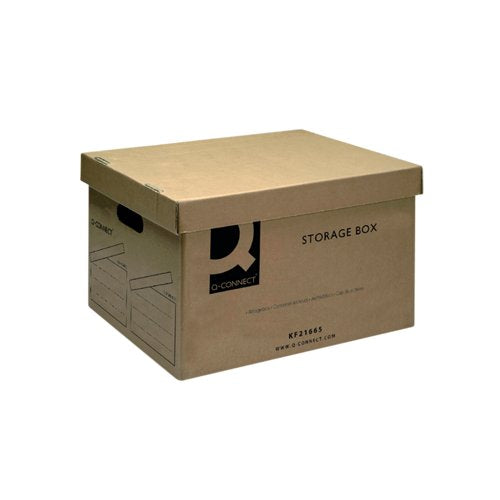 Q-Connect Storage Box 335x400x250mm Brown - Pack of 10 -