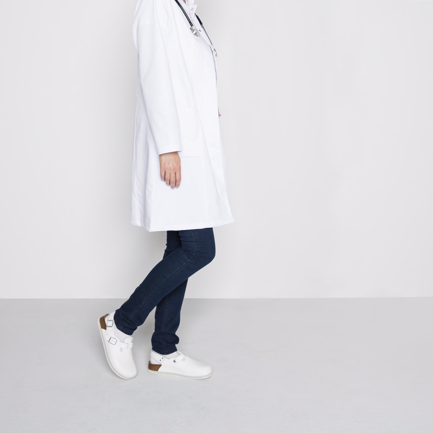 Birkenstock Tokio Super Grip Clog Narrow - Natural White Leather -