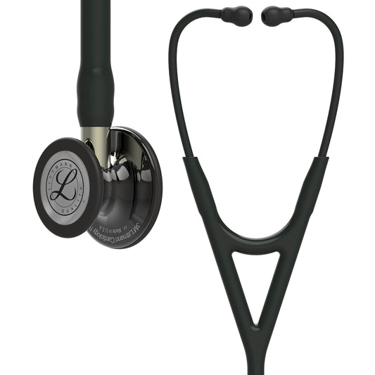 Littmann Cardiology IV Diagnostic Stethoscope: Polished Smoke & Black - Champagne Stem 6204 - Over Engraved - Littmann Stethoscopes