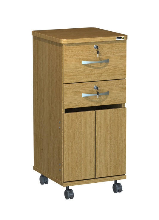 Axis Bedside Locker - Locking Top and Middle Draw - Bottom Doors - Sunflower