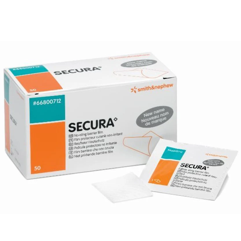 Secura No-Sting Skin Prep Barrier Film Wipes x 50 - CLEARANCE - Expiry 02/2025 -