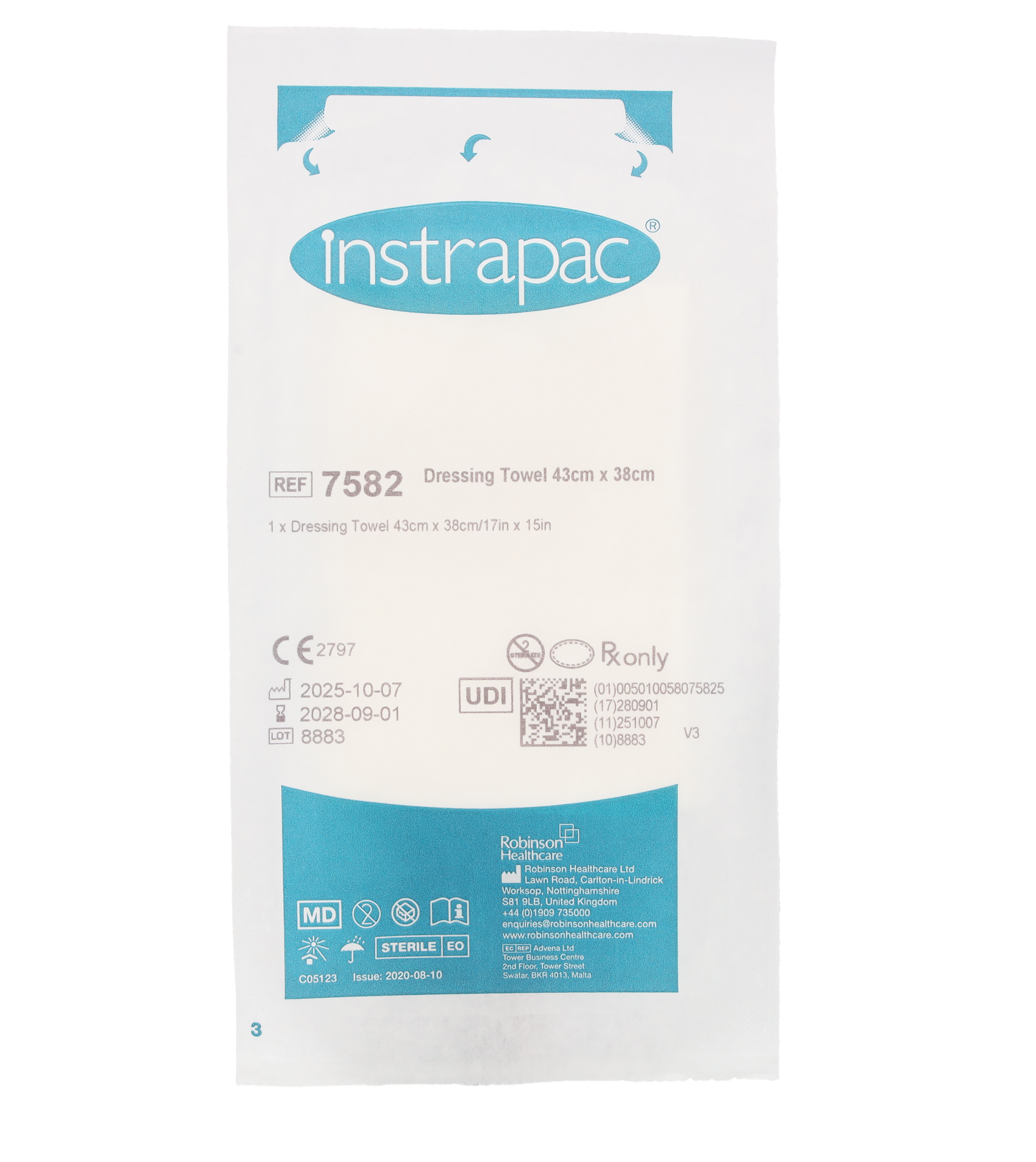 Instrapac Dressing Towel Small 43 x 38cm - Single