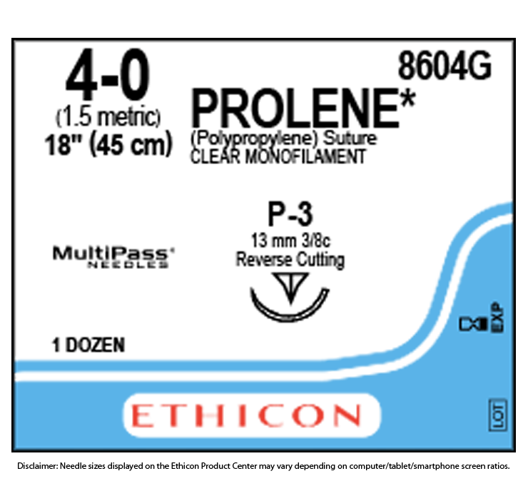 Ethicon Sutures - 4-0 PROLENE UNDYED 1X18" P-3 - Pack of 12