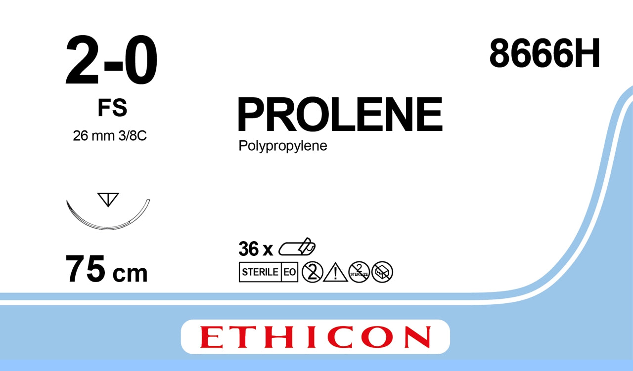 PROLENE® Polypropylene Suture - Monofilament - 26mm - 3/8C - Box of 36 -