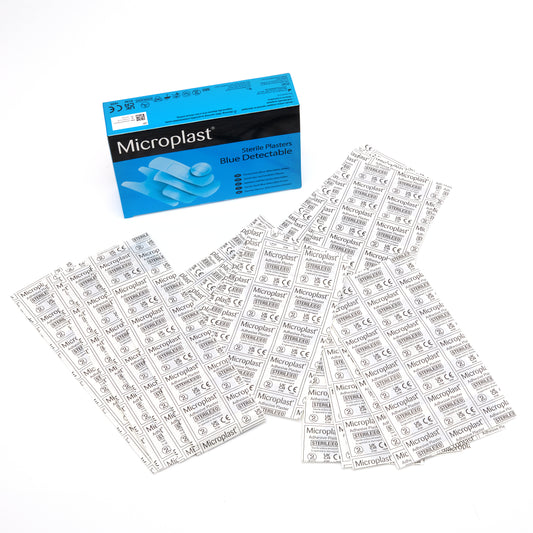 Microplast Blue Detectable Plasters 7cm x 2cm (Box 100) -