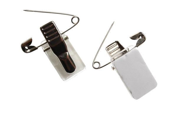 Metal Crocodile ID Card Clip with Pin & Self-Adhesive Pad (Pack of 100) -