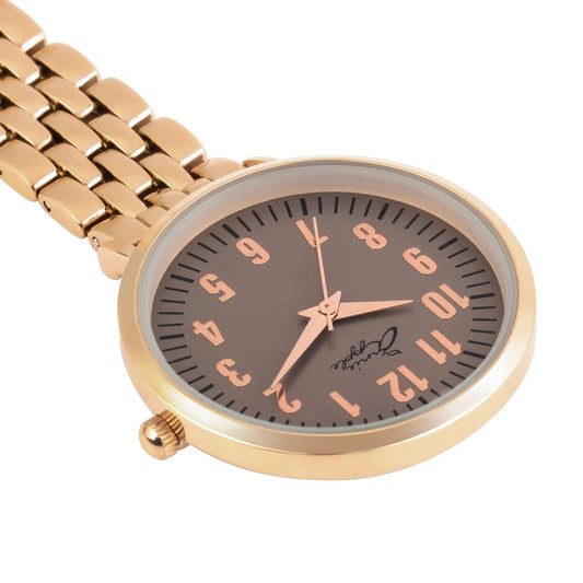 Annie Apple Nurses Fob Watch - Aurora - Grey/Rose Gold - Link - 35mm - Annie Apple