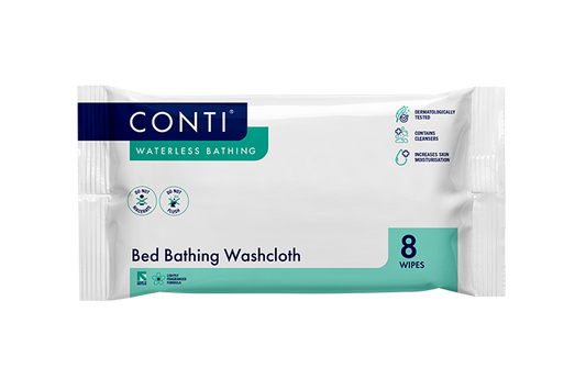 Conti® Bed Bathing Washcloth - Fragrance Free - 8 Cloths