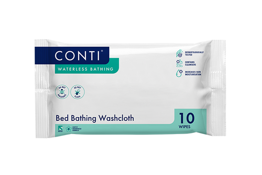 Conti® Bed Bathing Washcloth - Lightly Fragranced - 10 Cloths - Vernacare