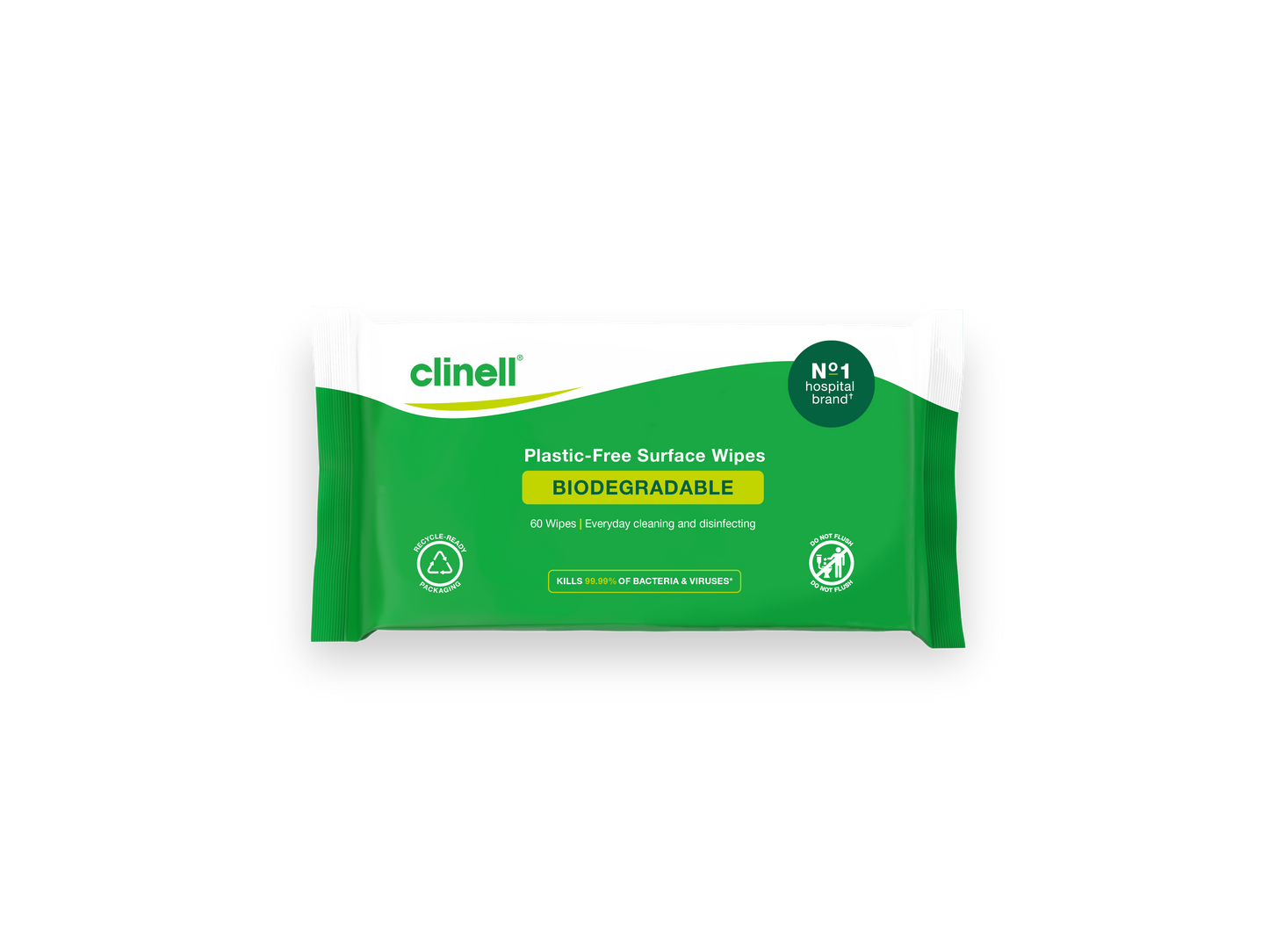 Clinell Universal Wipes (60 Wipes Per Pack) Plastic Free Biodegradable - Clinell