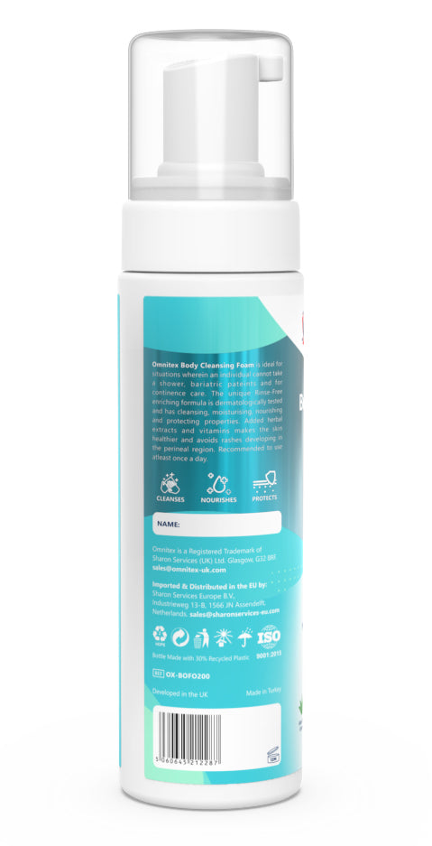 Omnitex Rinse Free Body Cleansing Foam 200ml - Omnitex