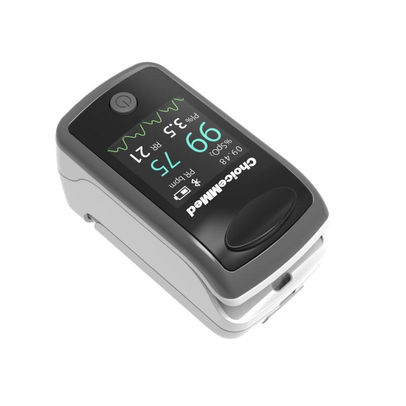 Fingertip Pulse Oximeter with Bluetooth, Perfusion Index and Respiratory Rate Function -