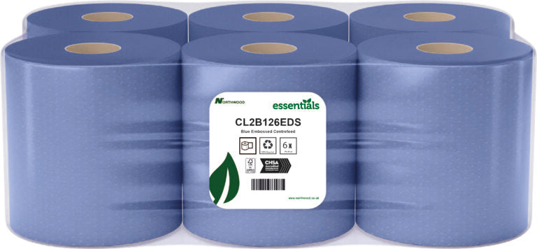 2 Ply Blue Laminated C feed 120m x 165mm - Pack Of 6 Rolls