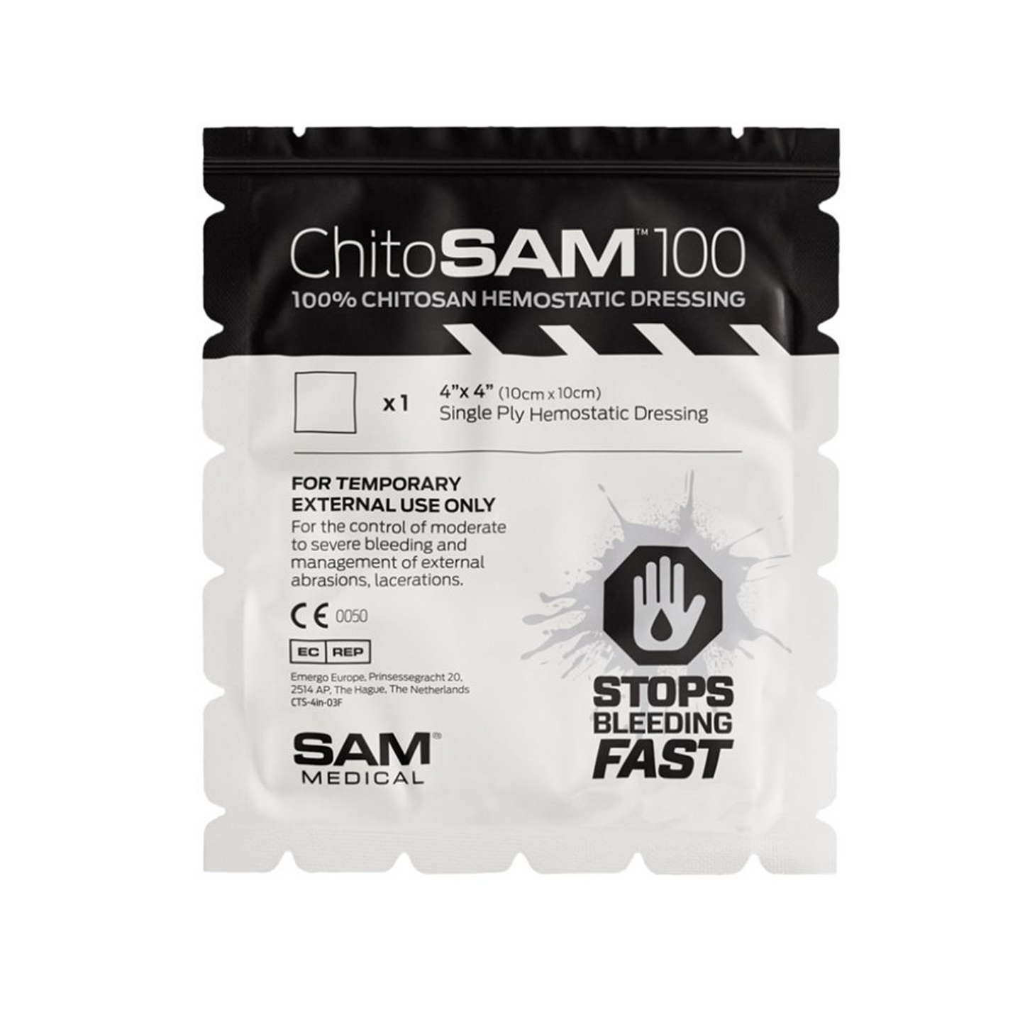 SAM® ChitoSAM™ 100 Haemostatic Dressing 10x10cm (4x4in)