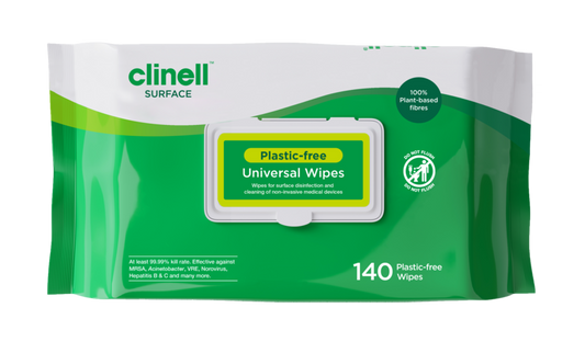 Clinell Universal Plastic Free Wipes - 140 wipes -