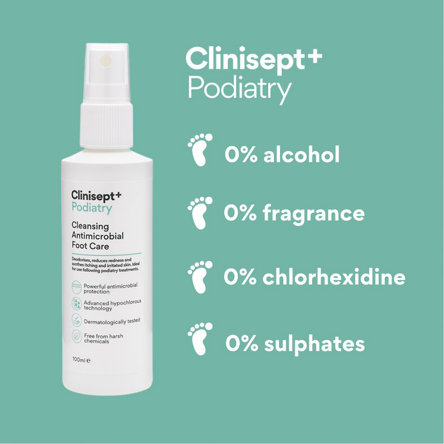 Clinisept+ Podiatry 100ml Finger Spray (Professional & Home Use)